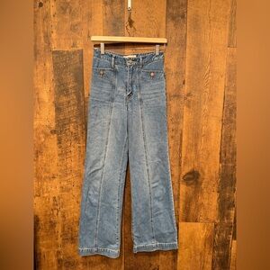 Sam Edelman Codie Wide-Leg Blue Denim Jeans size 25 EUC